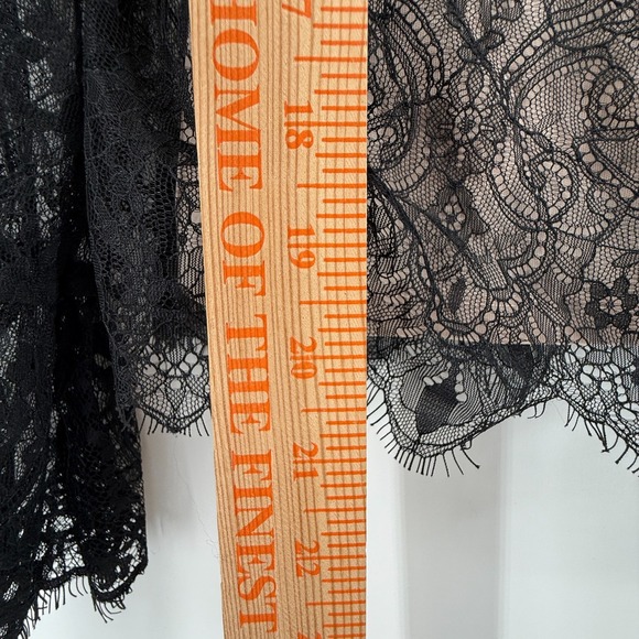 Honey & t Black Lace Crochet Whimsigoth Fairy Grunge Romantic‎ Top Size M Sheer - Picture 12 of 13